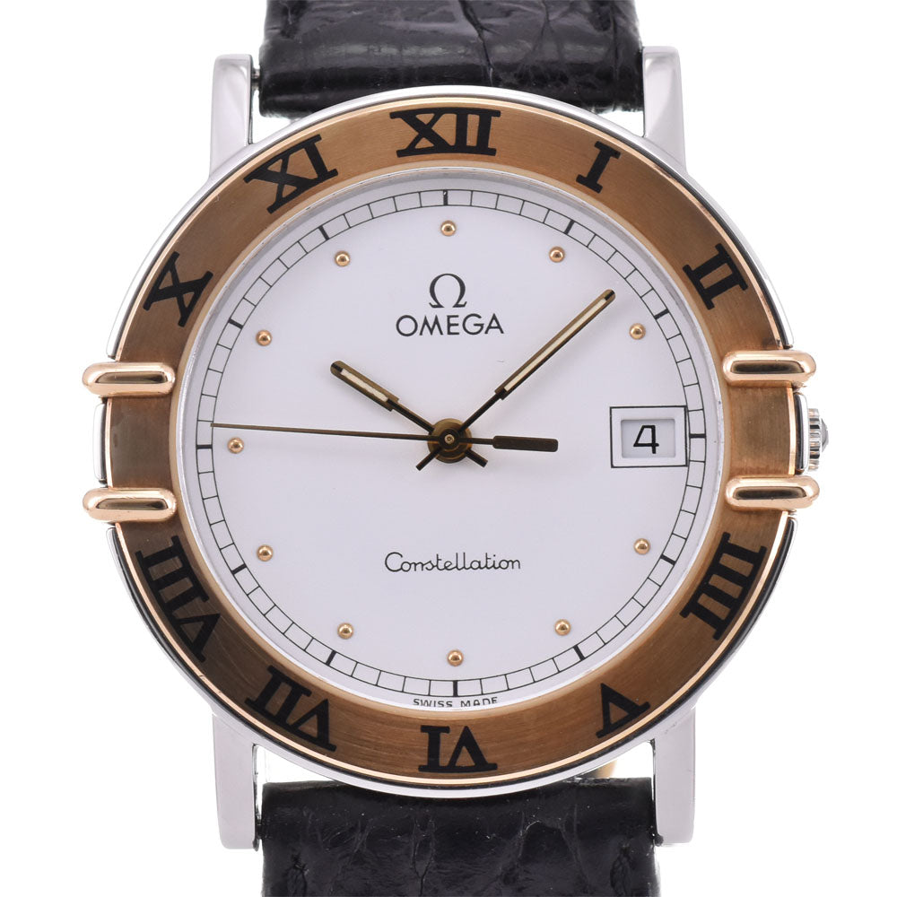 OMEGA Constellation 196.1080 Date YG flat bezel white Dial Quartz Men's
 Watch P#143562