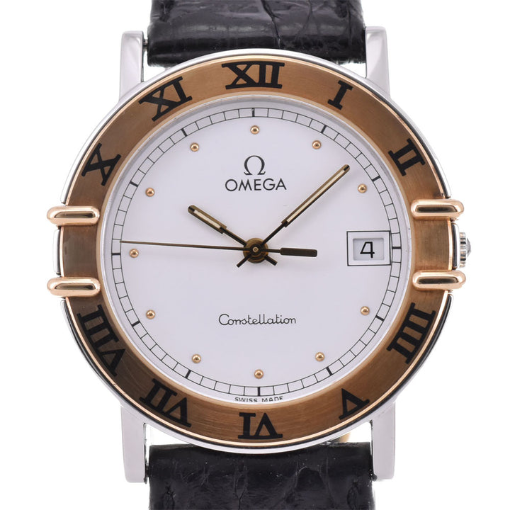 OMEGA Constellation 196.1080 Date YG flat bezel white Dial Quartz Men's
 Watch P#143562