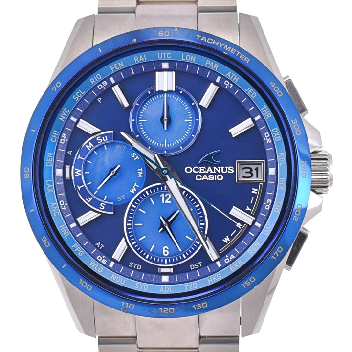 with paper CASIO Oceanus Classic Line OCW-T2610F-2AJF titanium blue Dial Radio Sync Solar Men's
 Watch O#143565