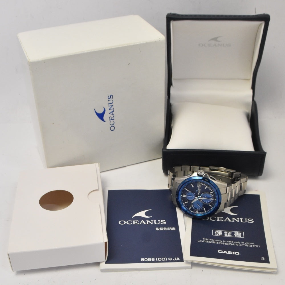 with paper CASIO Oceanus Classic Line OCW-T2610F-2AJF titanium blue Dial Radio Sync Solar Men's
 Watch O#143565