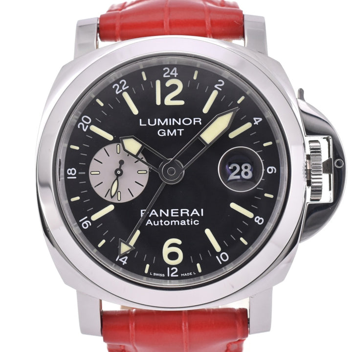 with paper PANERAI Luminor GMT Acciaio PAM01088 Small second date black Dial Automatic Men's
 Watch P#143571