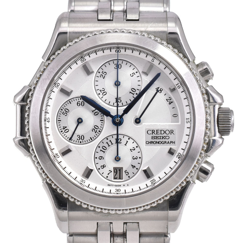 SEIKO CREDOR Pacificique GCBK995/6S77-0A10 Power reserve chronograph Silver Dial Automatic Men's
 Watch A#143575