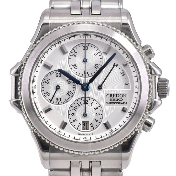 SEIKO CREDOR Pacificique GCBK995/6S77-0A10 Power reserve chronograph Silver Dial Automatic Men's
 Watch A#143575