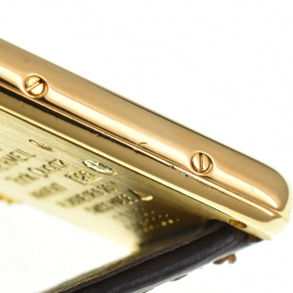 CARTIER Must tank Vermeille 5057001 SV925 (Gold Plated) / Leather Ivory Dial Quartz Ladies
 Watch O#143576