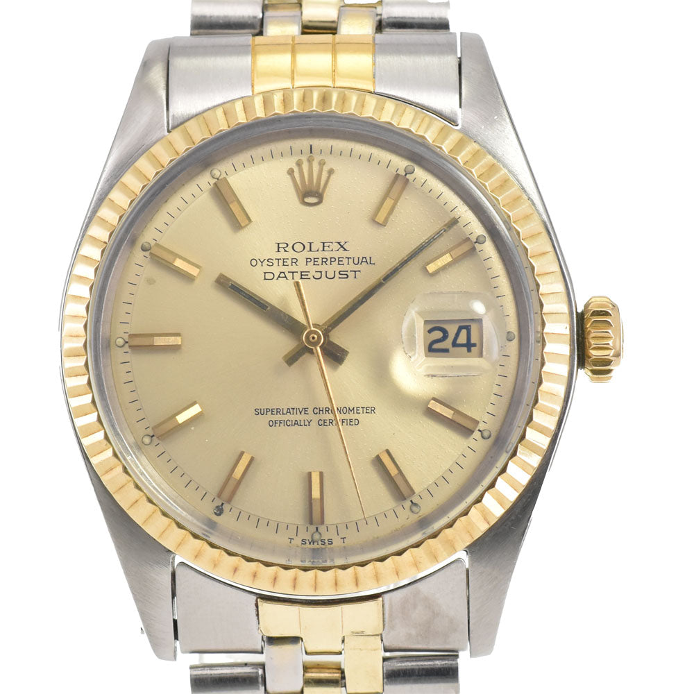 ROLEX Oyster Perpetual DATEJUST Ｒef.1601 vintage Stainless Steel/YG Cal.1570 Champagne Dial Automatic Men's
 Watch R#143595