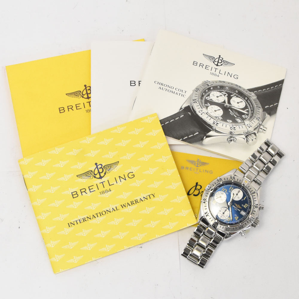 with paper BREITLING Colt A13035.1 Chronograph Date blue Dial Automatic Men's
 Watch R#143598
