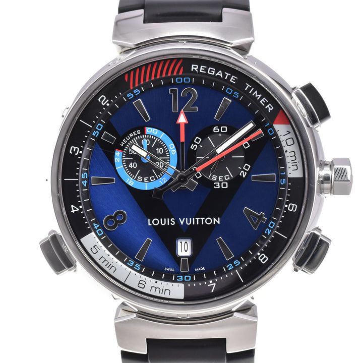 LOUIS VUITTON Tambour Regatta Q102D Chronograph Date Alarm blue Dial Quartz Men's
 Watch Q#143599