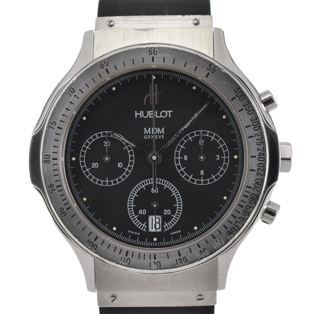 HUBLOT MDM 1620.1 Chronograph Date Stainless Steel/Rubber black Dial Quartz Men's
 Watch R#143601