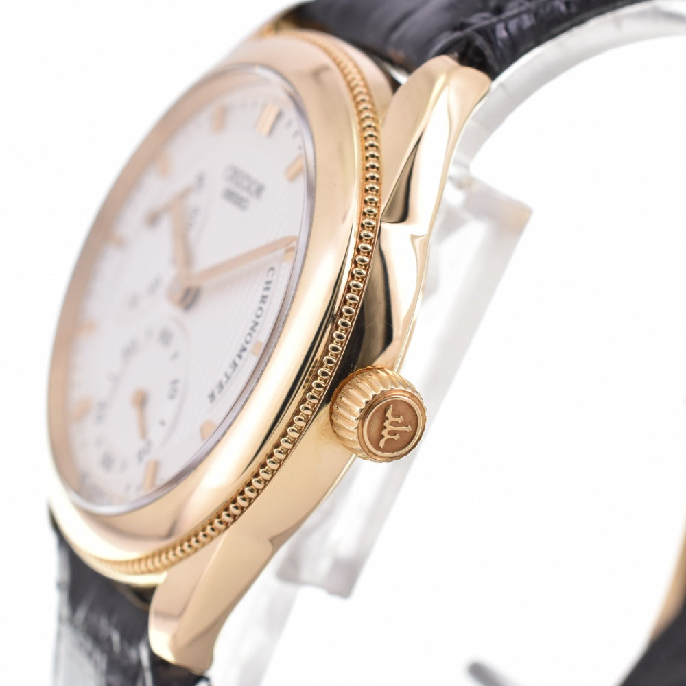 SEIKO CREDOR GBAY992 Power Reserve Small second K18YG/Leather Silver Dial Hand Winding Men's
 Watch P#143606