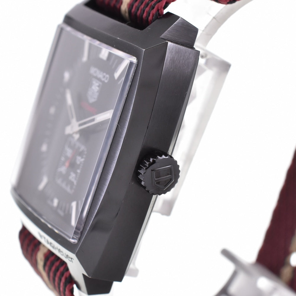 with paper TAG HEUER Monaco WW2119.FC6338 Small second date black Dial Automatic Men's
 Watch P#143607