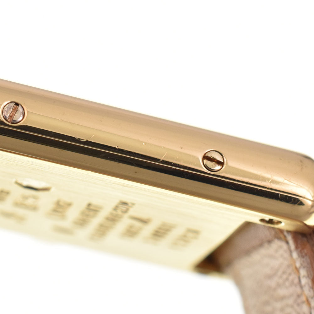 with paper CARTIER Must tank SM 366001 SV925 (Gold Plated) / Leather Silver Dial Quartz Ladies
 Watch R#143608