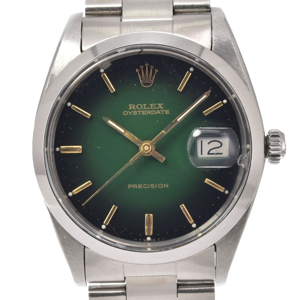 ROLEX Oyster Date Precision 6694 vintage Cal.1225 green Dial Hand Winding Men's
 Watch M#143612