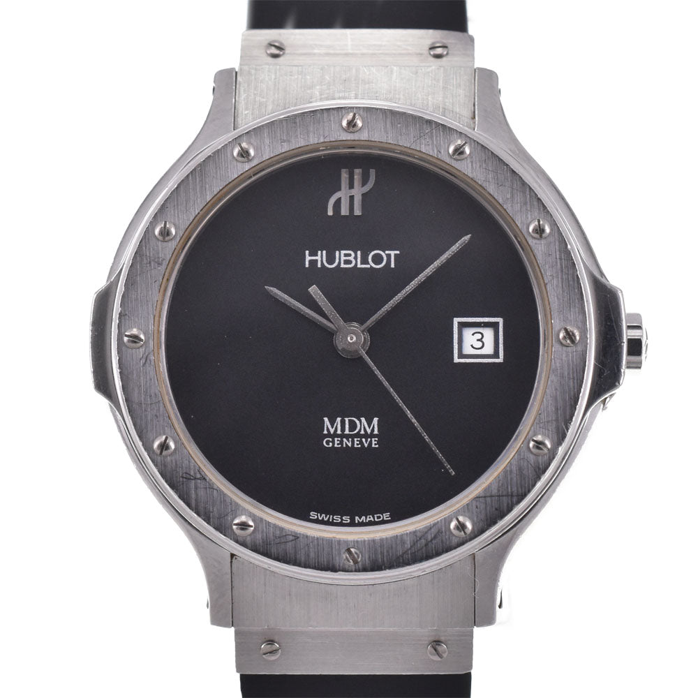 HUBLOT MDM Classic 1390.100.1 Date Stainless Steel / Rubber black Dial Quartz Ladies
 Watch P#143616