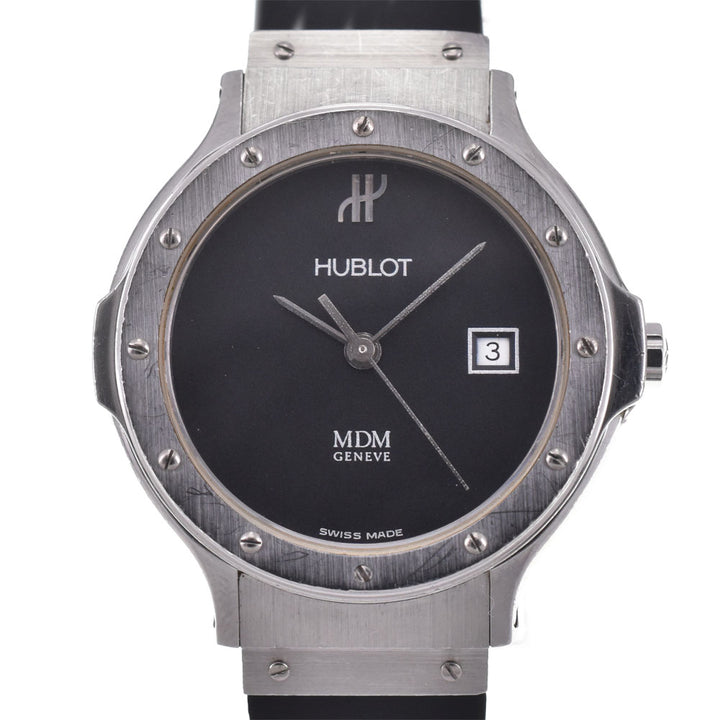 HUBLOT MDM Classic 1390.100.1 Date Stainless Steel / Rubber black Dial Quartz Ladies
 Watch P#143616