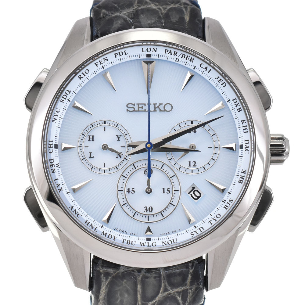 with paper SEIKO Brights Flight Expert SAGA215 Light blue Dial Radio Sync Solar Men's
 Watch A#143618