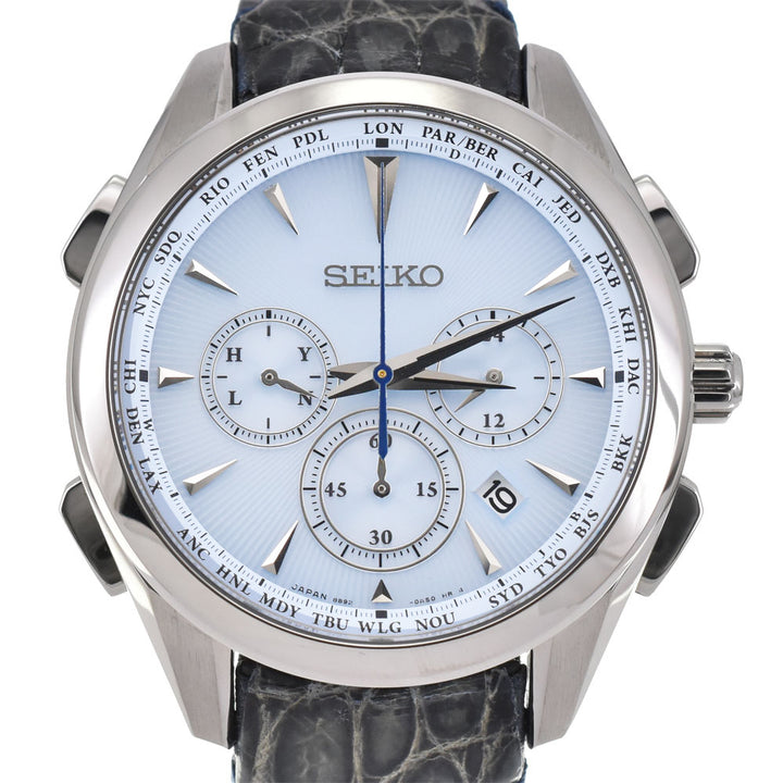 with paper SEIKO Brights Flight Expert SAGA215 Light blue Dial Radio Sync Solar Men's
 Watch A#143618