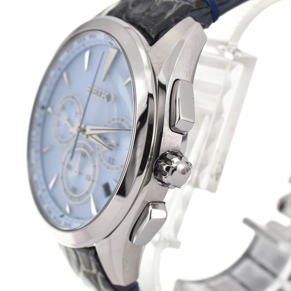 with paper SEIKO Brights Flight Expert SAGA215 Light blue Dial Radio Sync Solar Men's
 Watch A#143618