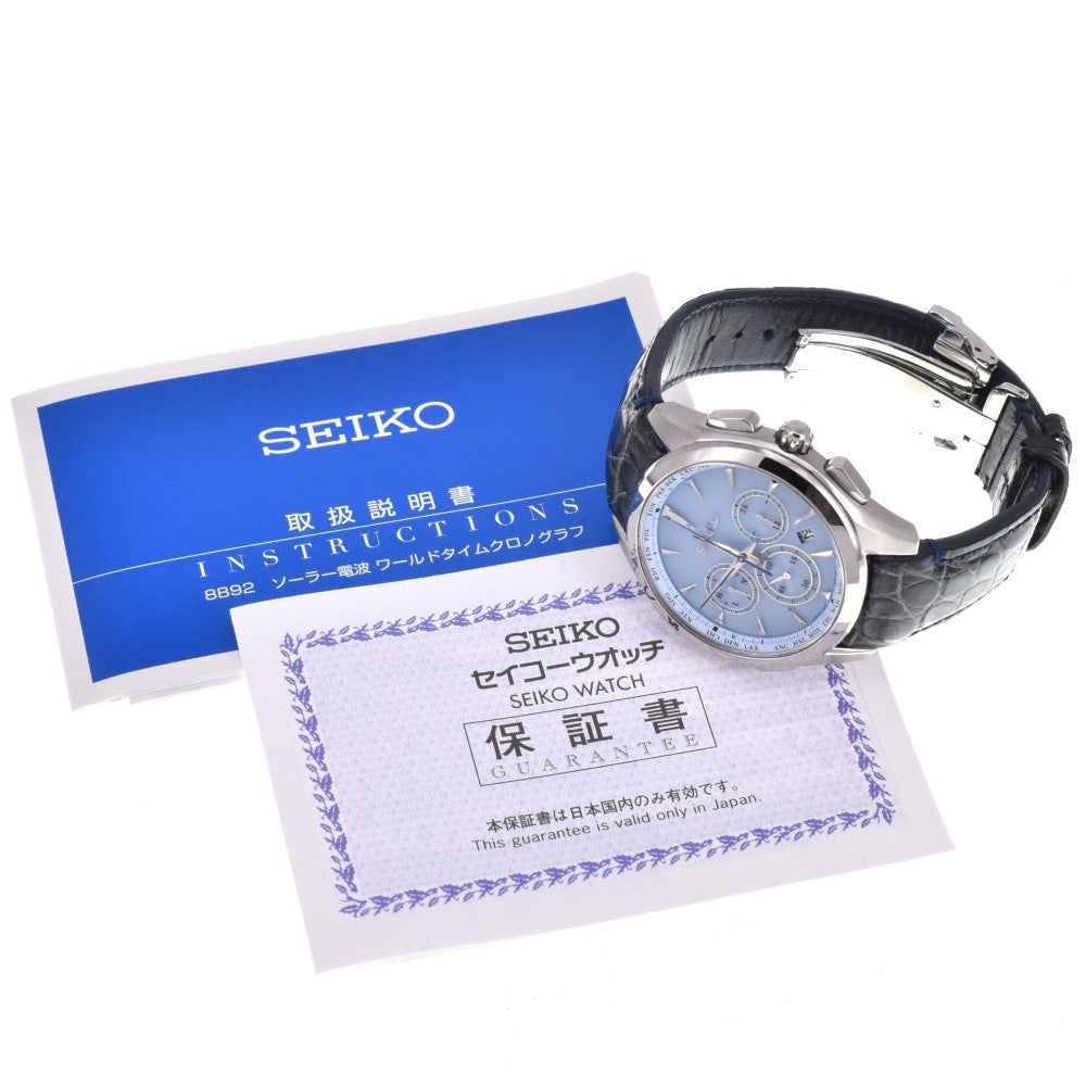 with paper SEIKO Brights Flight Expert SAGA215 Light blue Dial Radio Sync Solar Men's
 Watch A#143618
