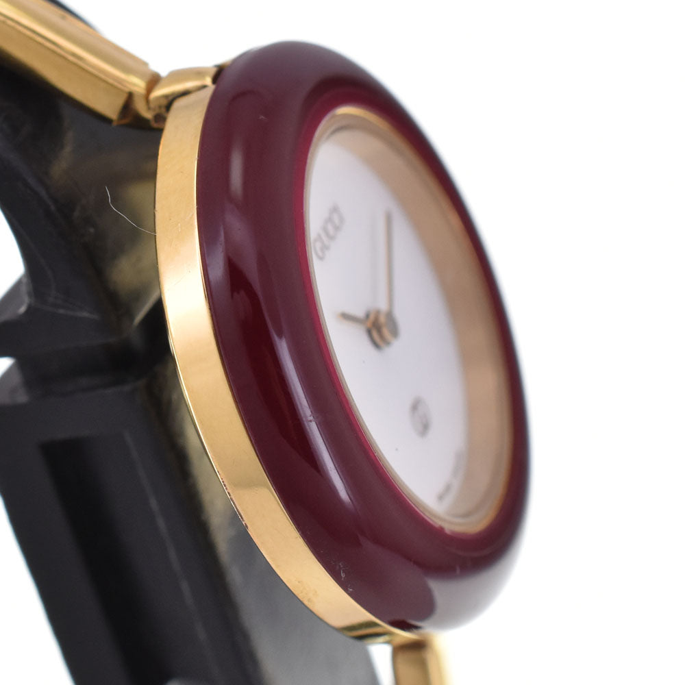 GUCCI Change bezel 1100L Gold Plated white Dial Quartz Ladies
 Watch A#143623