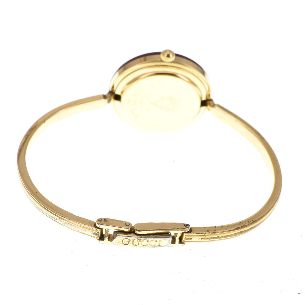 GUCCI Change bezel 1100L Gold Plated white Dial Quartz Ladies
 Watch A#143623