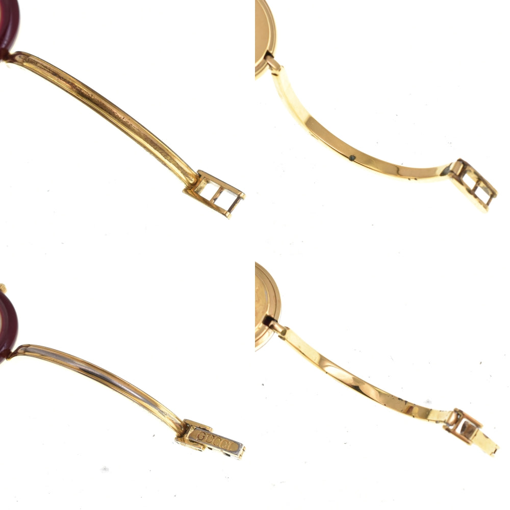 GUCCI Change bezel 1100L Gold Plated white Dial Quartz Ladies
 Watch A#143623