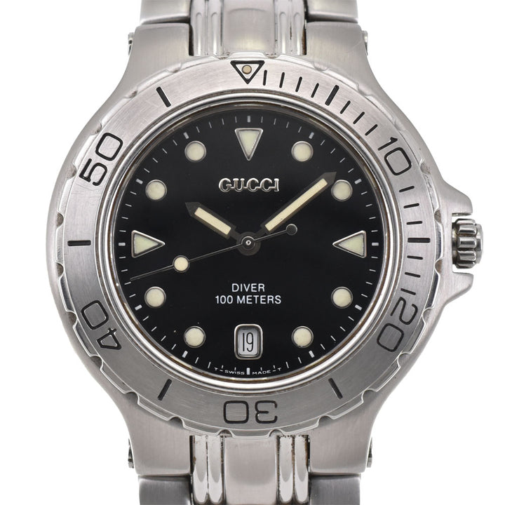 GUCCI DIVER 100m 9750M Date black Dial Quartz Men's
 Watch R#143626