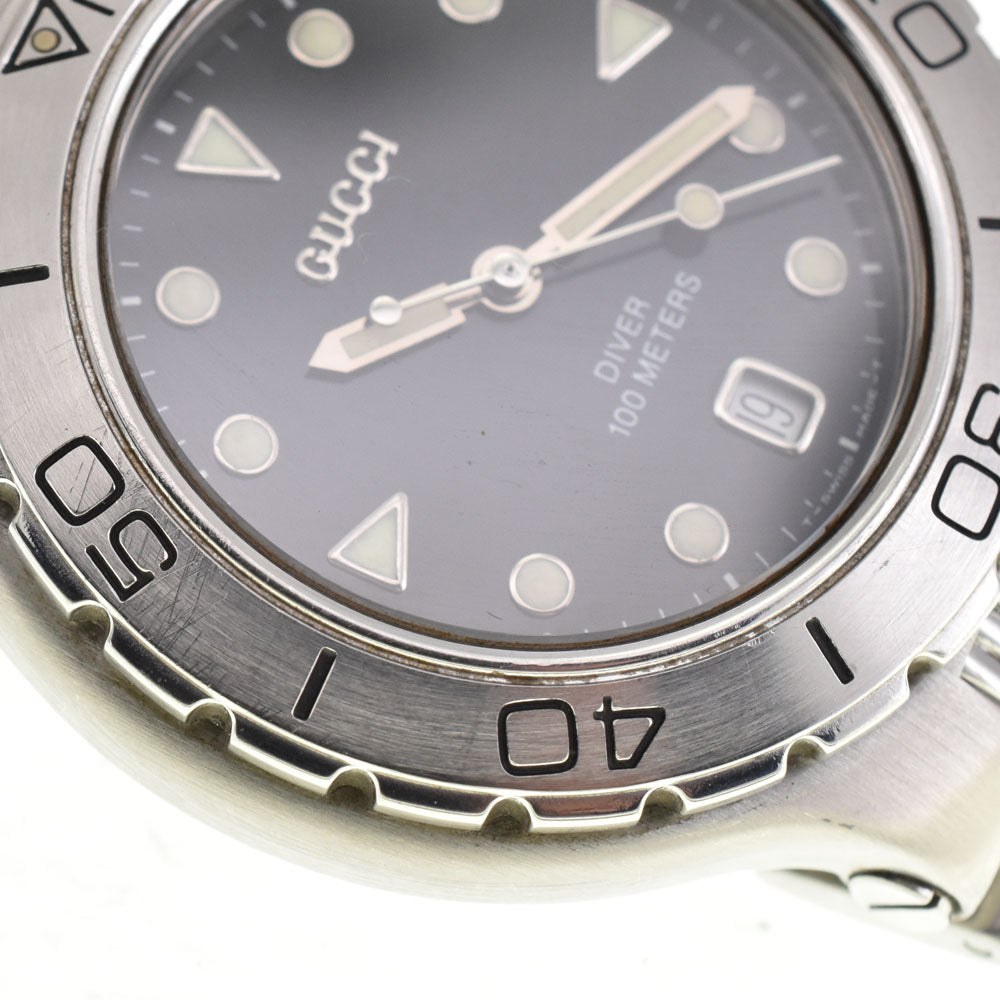 GUCCI DIVER 100m 9750M Date black Dial Quartz Men's
 Watch R#143626