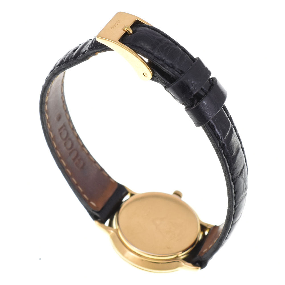 GUCCI 3000L Gold Plated / Leather black Dial Quartz Ladies
 Watch R#143628