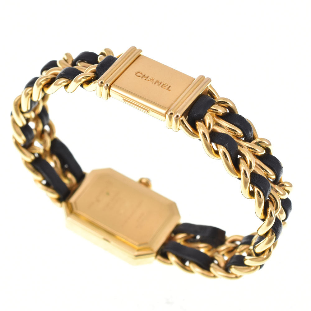 with paper CHANEL Premiere L H0001 Gold Plated / Leather black Dial Quartz Ladies
 Watch R#143635