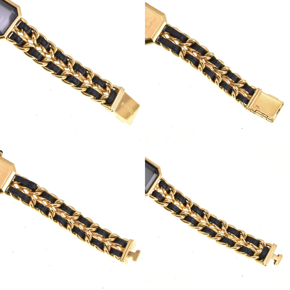 with paper CHANEL Premiere L H0001 Gold Plated / Leather black Dial Quartz Ladies
 Watch R#143635