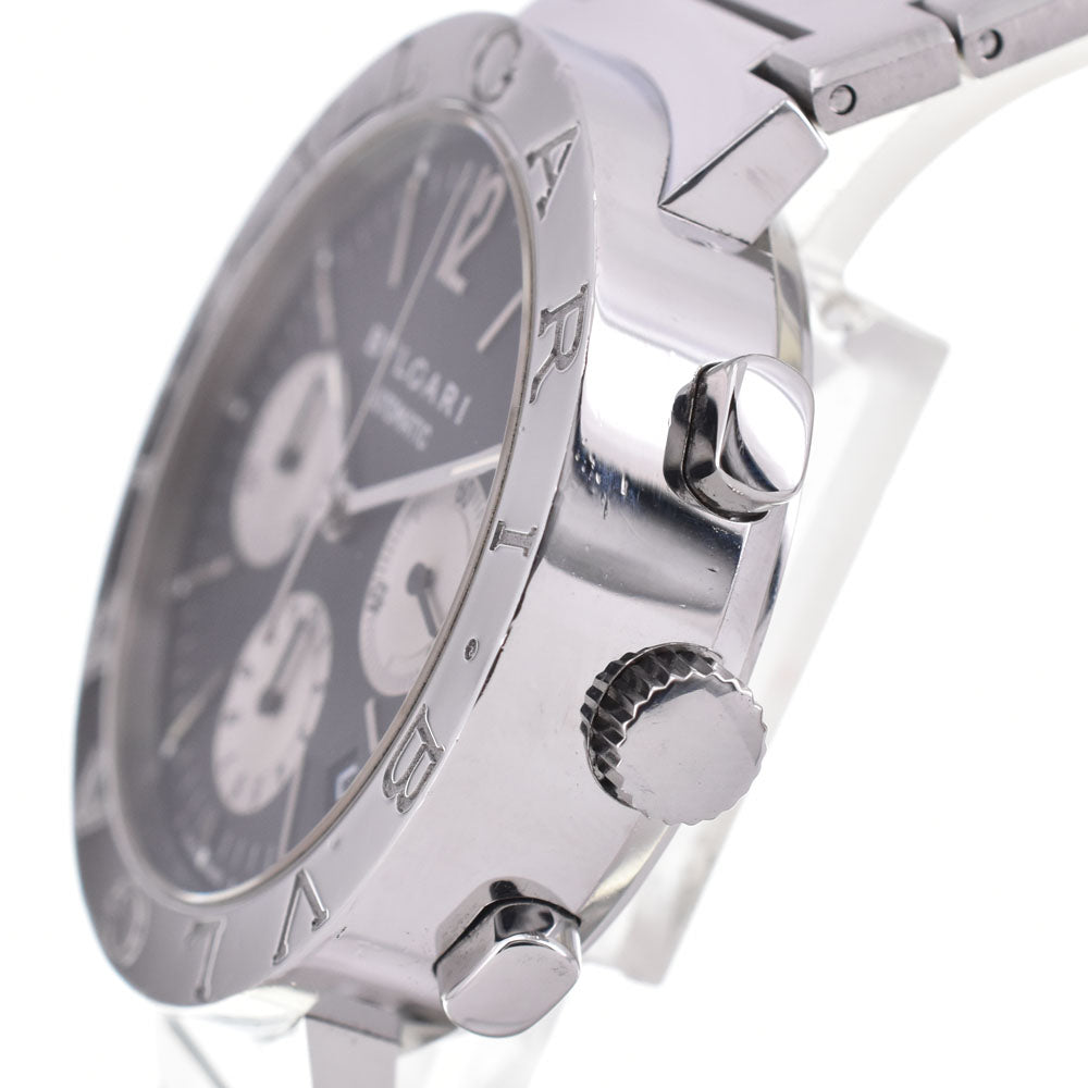 with paper BVLGARI Bulgari Bulgari BB38SSCH Chronograph Date Black / Silver Dial Automatic Men's
 Watch P#143636