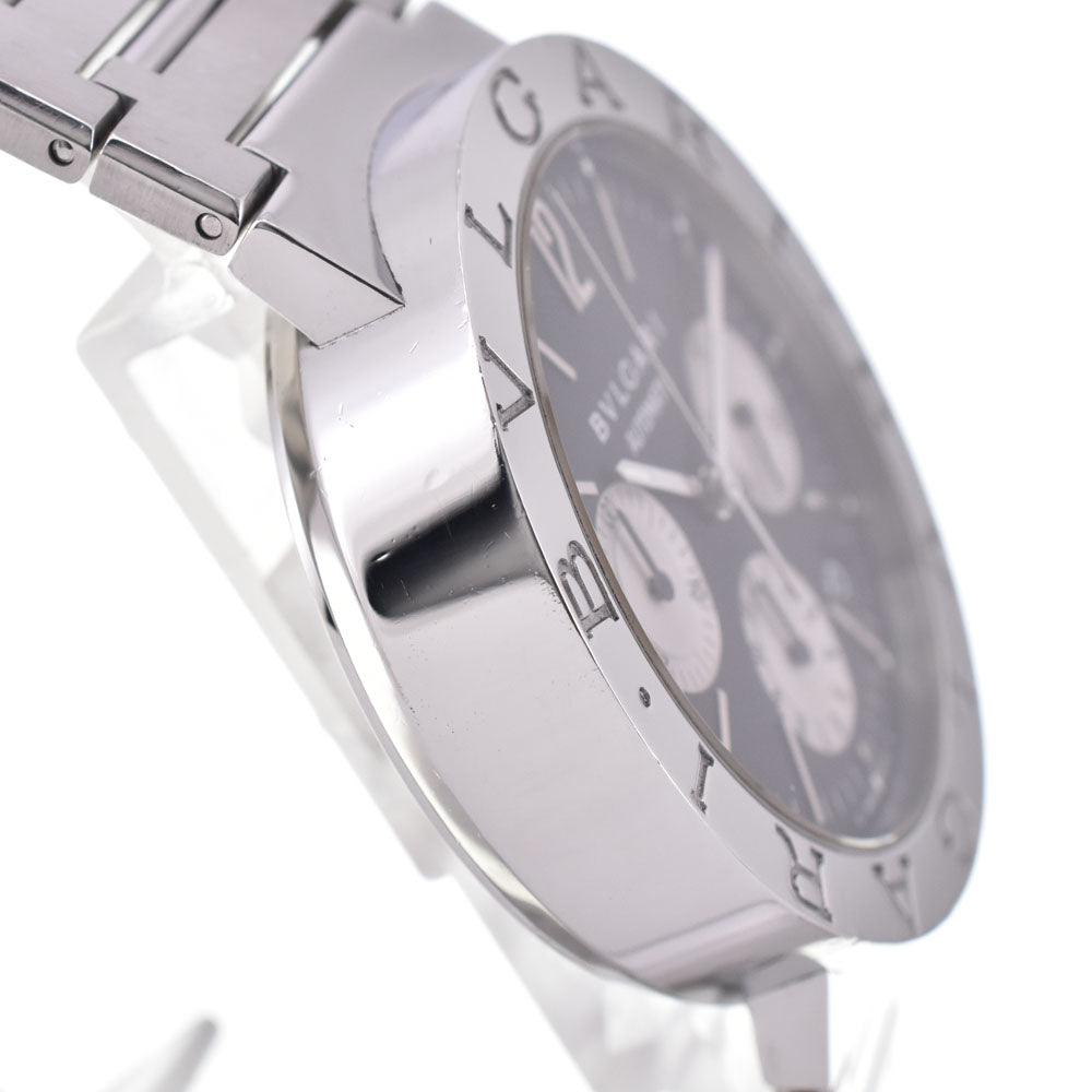 with paper BVLGARI Bulgari Bulgari BB38SSCH Chronograph Date Black / Silver Dial Automatic Men's
 Watch P#143636