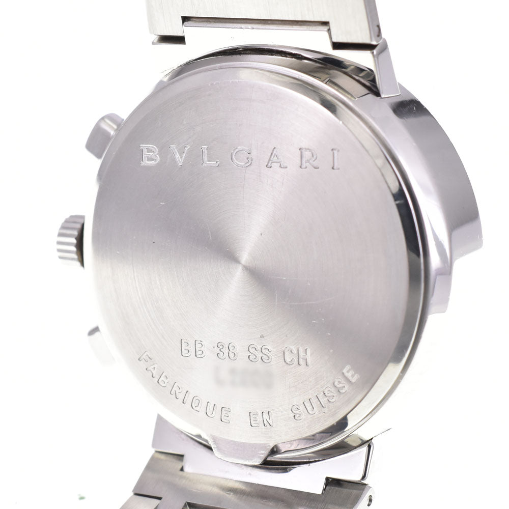 with paper BVLGARI Bulgari Bulgari BB38SSCH Chronograph Date Black / Silver Dial Automatic Men's
 Watch P#143636