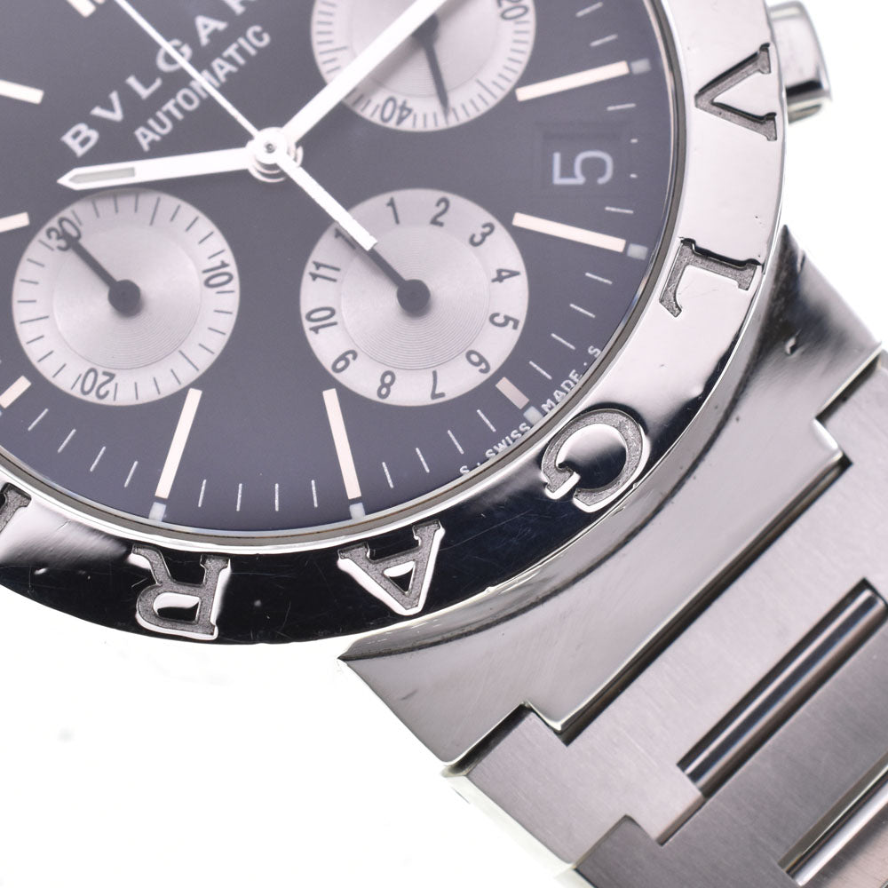 with paper BVLGARI Bulgari Bulgari BB38SSCH Chronograph Date Black / Silver Dial Automatic Men's
 Watch P#143636
