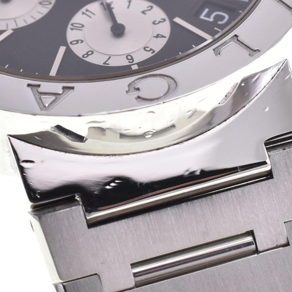 with paper BVLGARI Bulgari Bulgari BB38SSCH Chronograph Date Black / Silver Dial Automatic Men's
 Watch P#143636