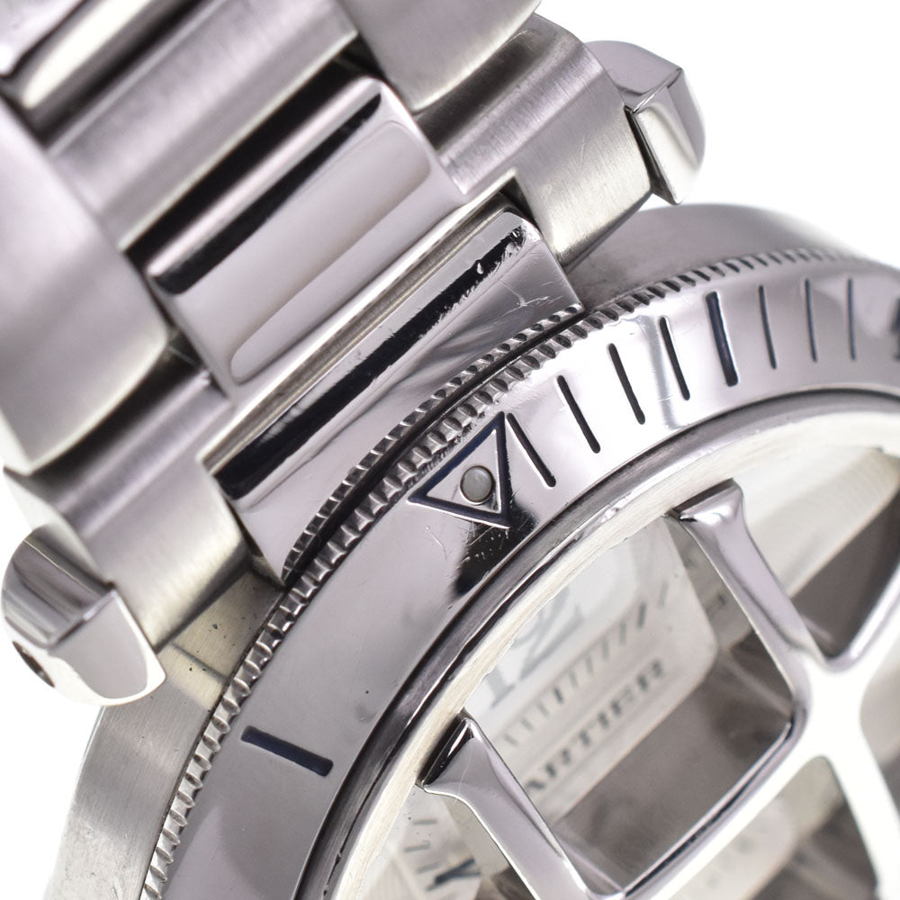 with paper CARTIER Pasha 1.5" Convex Grid W31059H3 Date see-through back Silver Dial Automatic Men's
 Watch Q#143641