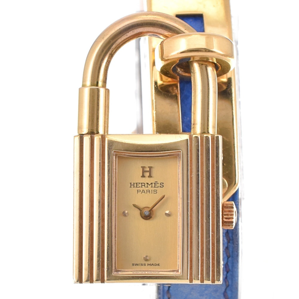 HERMES Kelly watches KE1.201 Gold Plated / Leather gold Dial Quartz Ladies
 Watch O#143643