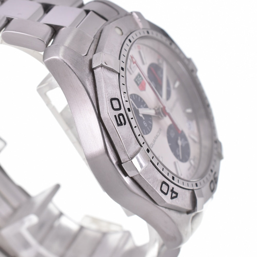 TAG HEUER Aqua racer CAF1111 Chronograph Date Silver / navy Dial Quartz Men's
 Watch O#143646