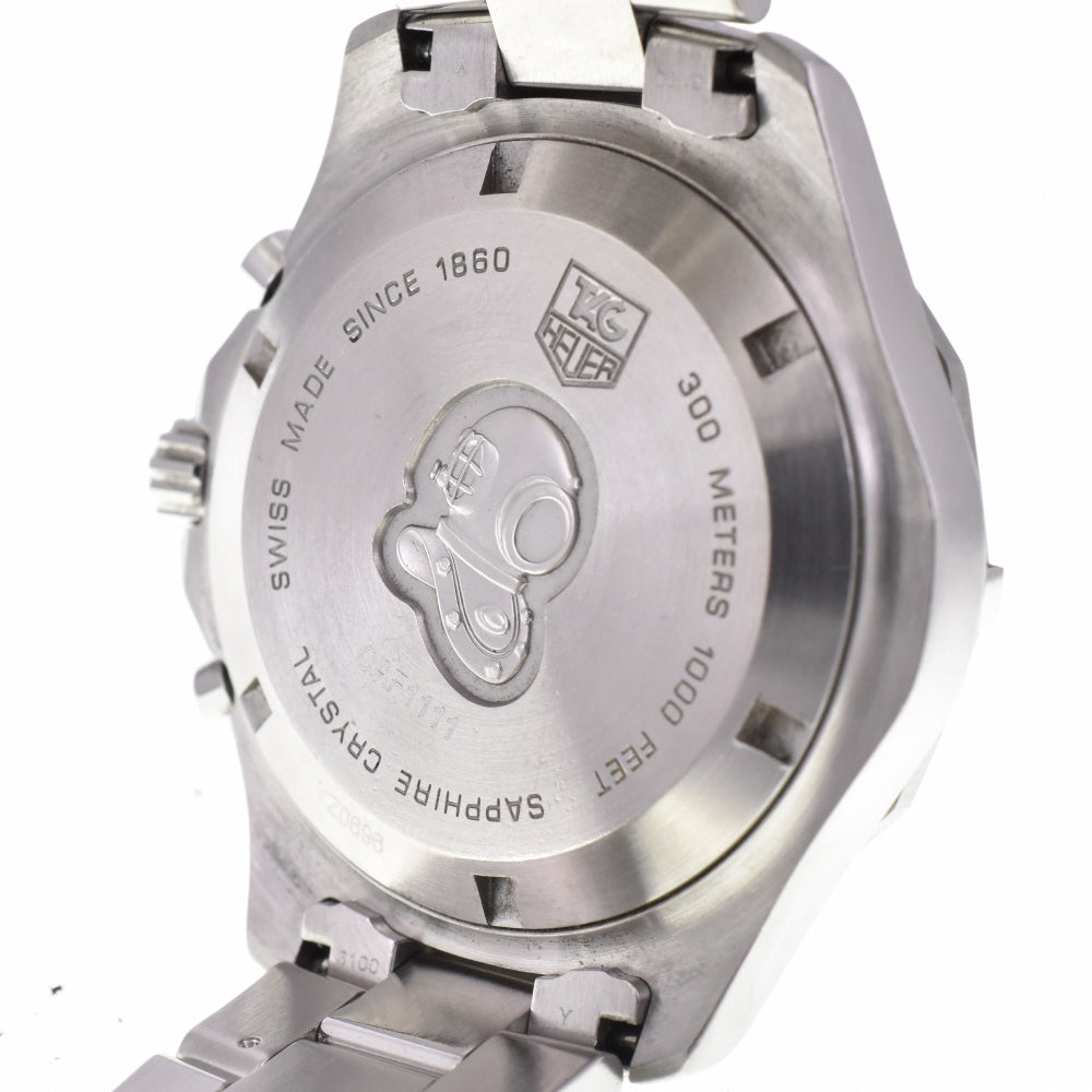 TAG HEUER Aqua racer CAF1111 Chronograph Date Silver / navy Dial Quartz Men's
 Watch O#143646