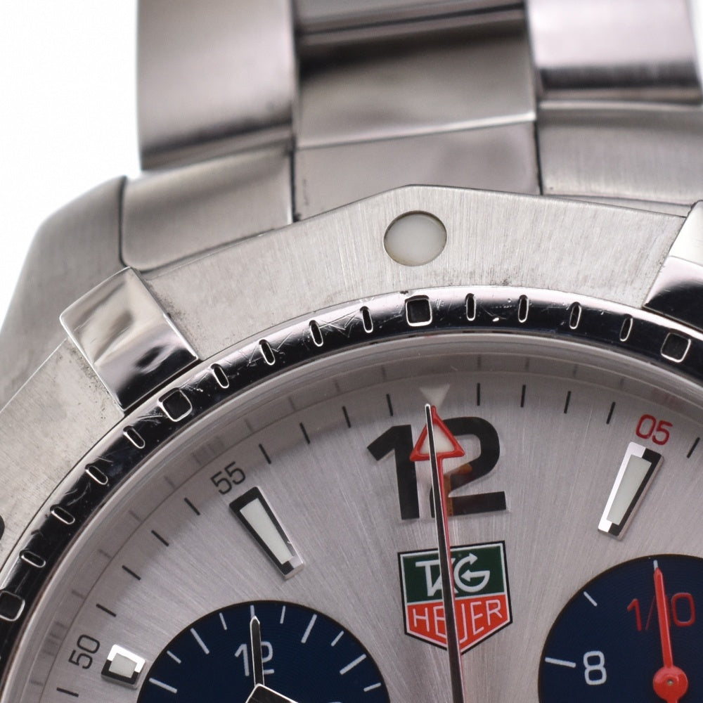 TAG HEUER Aqua racer CAF1111 Chronograph Date Silver / navy Dial Quartz Men's
 Watch O#143646