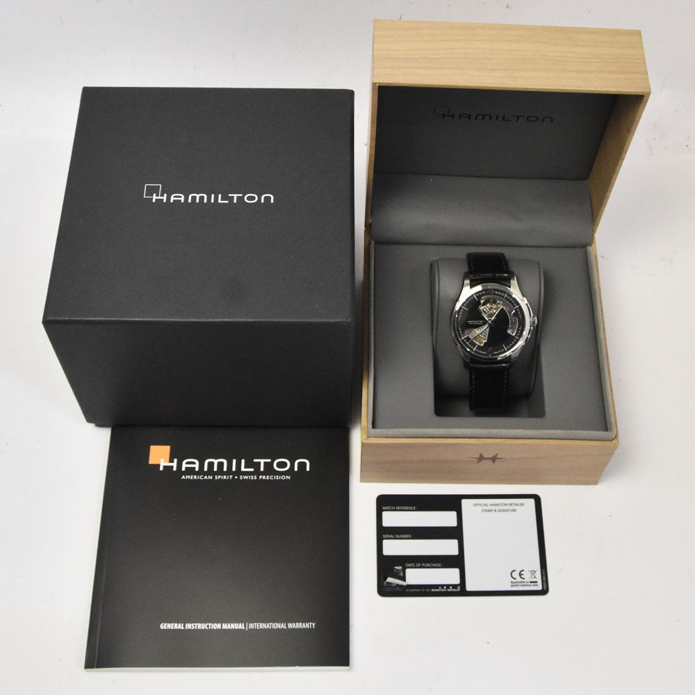 with paper HAMILTON Jazz master H325651 see-through back black Dial Automatic Men's
 Watch R#143651