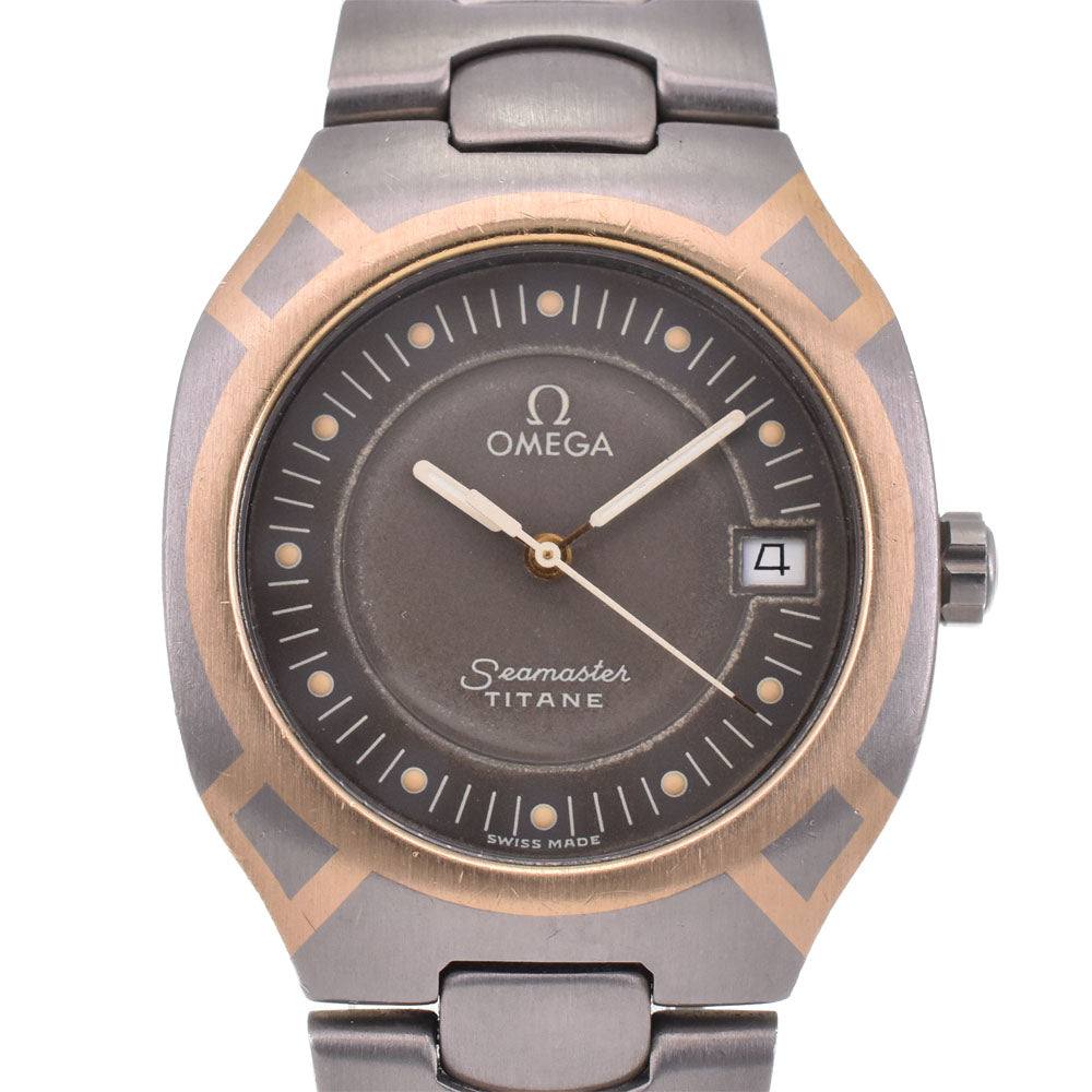 OMEGA Seamaster Polaris vintage Titanium/K18 Date gray Dial Quartz Men's
 Watch P#143652