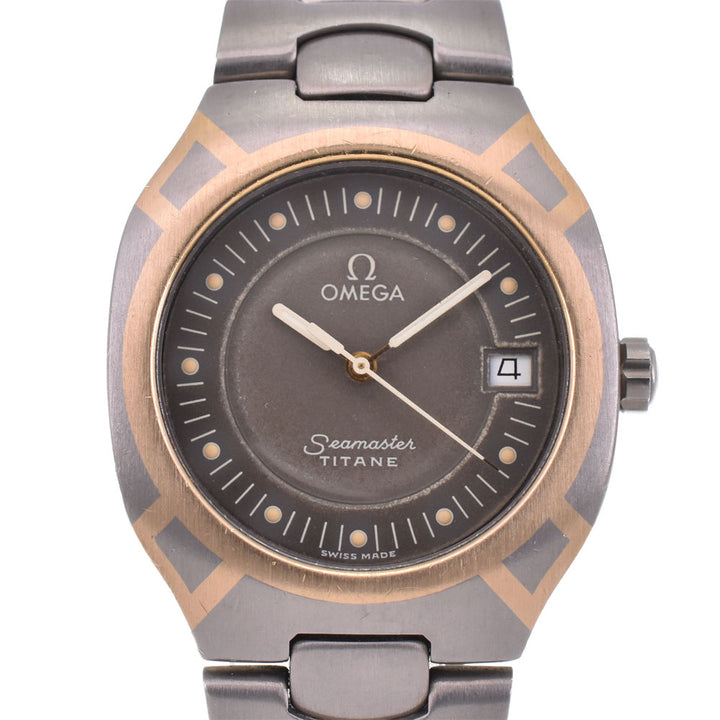 OMEGA Seamaster Polaris vintage Titanium/K18 Date gray Dial Quartz Men's
 Watch P#143652