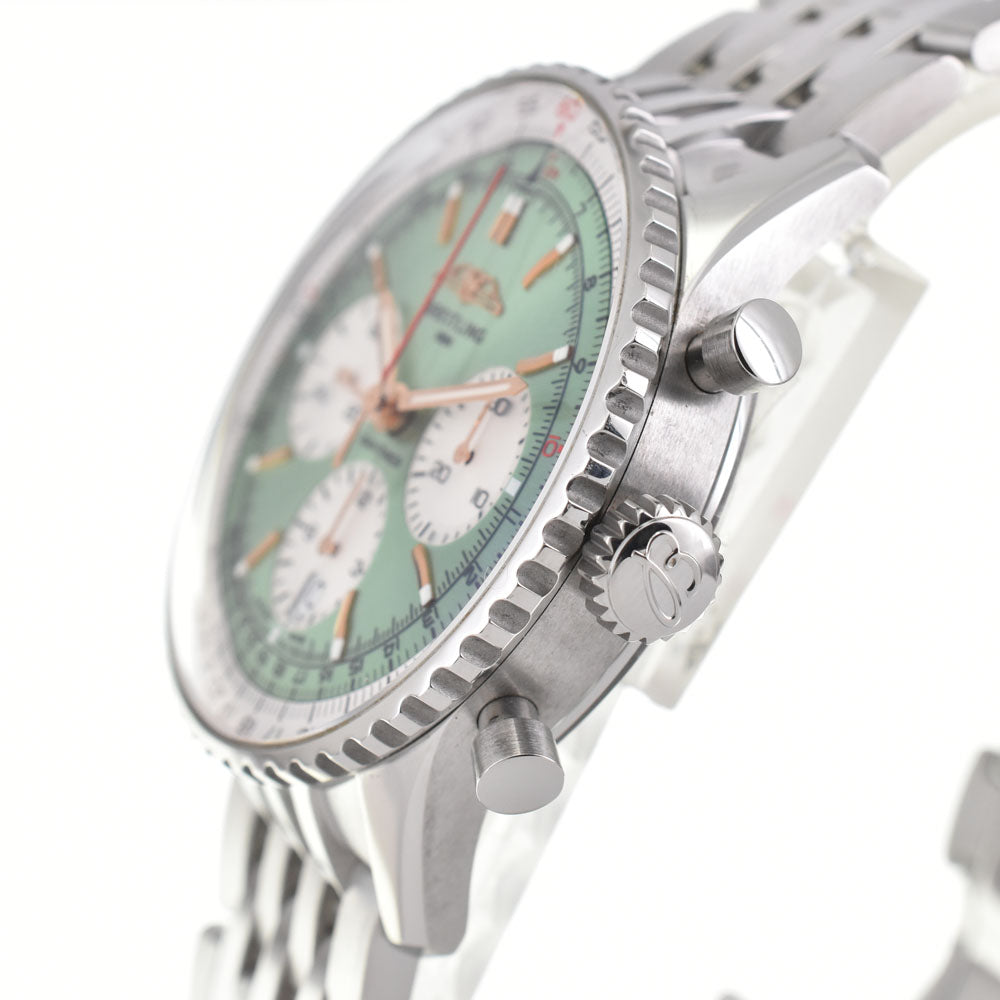 with paper BREITLING Navitimer B01 AB0139 Chronograph Date green Dial Automatic Men's
 Watch R#143661