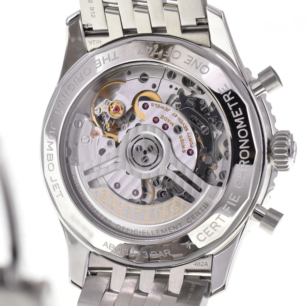 with paper BREITLING Navitimer 01 Boeing 747 AB0138 Chronograph Date Silver / Red Dial Automatic Men's
 Watch Q#143662