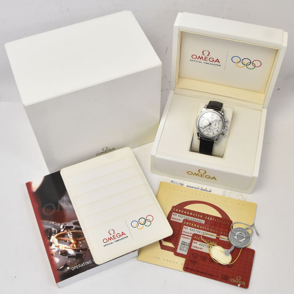 with paper OMEGA De Ville Olympic Timeless Collection 422.13.41.50.04.001 white Dial Automatic Men's
 Watch R#143663