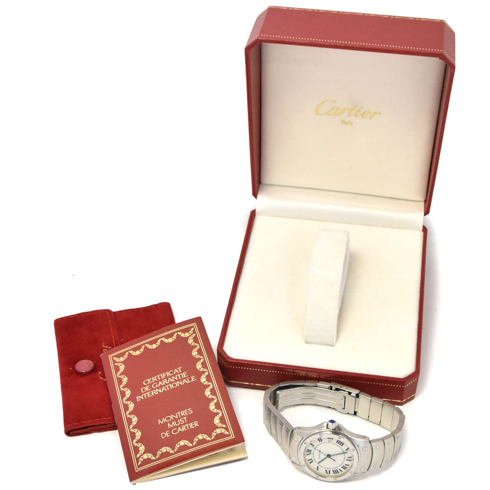 with paper CARTIER Santos cougar MM W20027K1 Date white Dial Quartz Unisex
 Watch G#143665