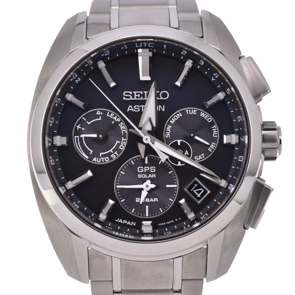 with paper SEIKO Astron SBXC067/5X53-0AV0 black Dial GPS Solar Men's
 Watch R#143666