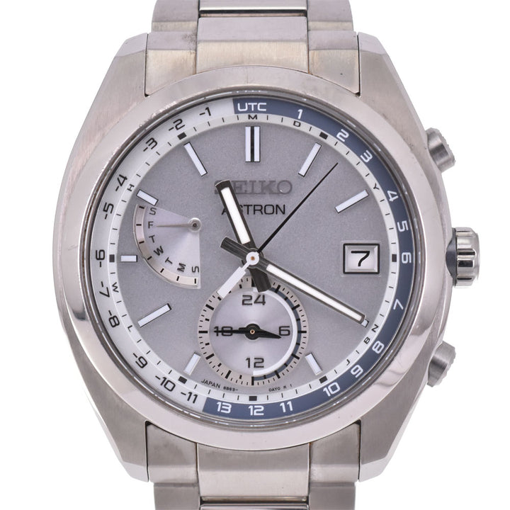 SEIKO Astron SBXY009 Titanium Day Date Silver Dial Radio Sync Solar Men's
 Watch P#143668