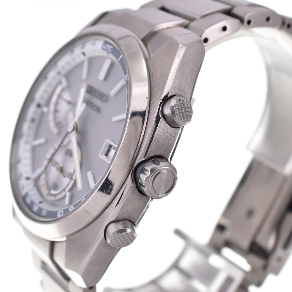 SEIKO Astron SBXY009 Titanium Day Date Silver Dial Radio Sync Solar Men's
 Watch P#143668